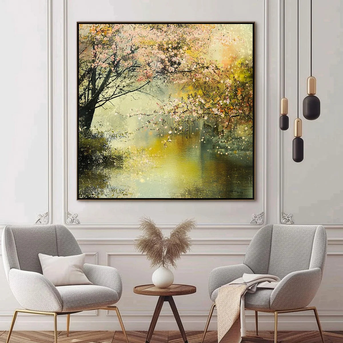 SPRING REVERIE: Impressionist Floral Landscape Oil Painting | rolled canvas, ready for custom framing