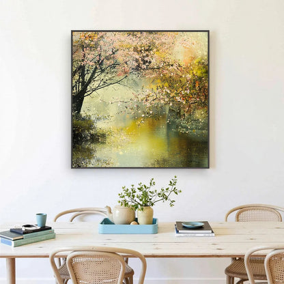 SPRING REVERIE: Impressionist Floral Landscape Oil Painting | multi-color palette, original oil on stretched canvas art