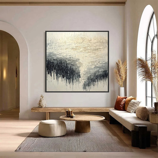 STATIC FLOW: Heavy Texture Wabi Sabi Abstract Painting