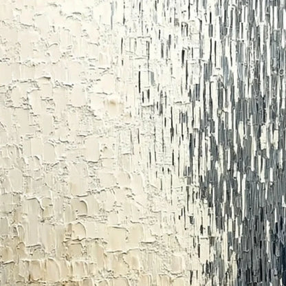 STATIC FLOW: Heavy Texture Wabi Sabi Abstract Painting | rectangular format, hand-painted canvas edge