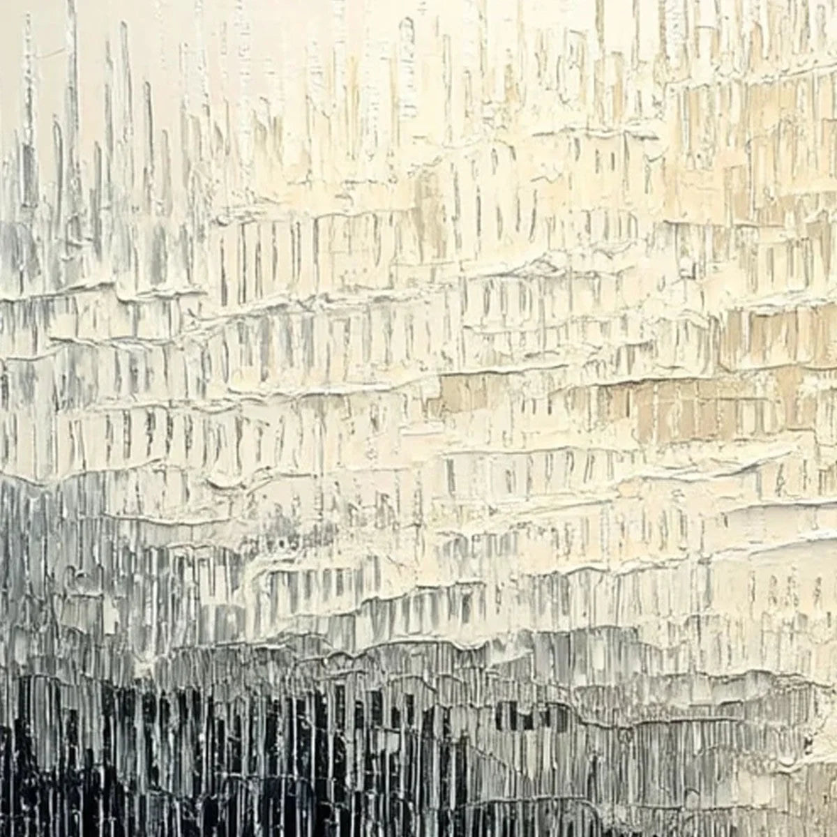 STATIC FLOW: Heavy Texture Wabi Sabi Abstract Painting | rolled canvas, ready for custom framing