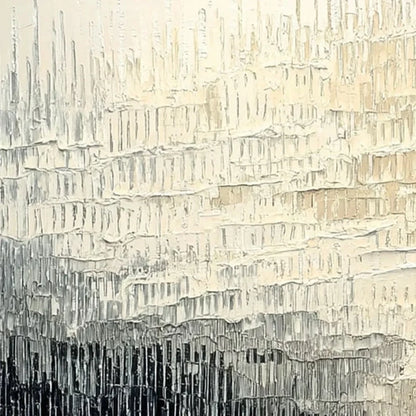 STATIC FLOW: Heavy Texture Wabi Sabi Abstract Painting | rolled canvas, ready for custom framing