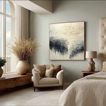 STATIC FLOW: Heavy Texture Wabi Sabi Abstract Painting | multi-color palette, original oil on stretched canvas art