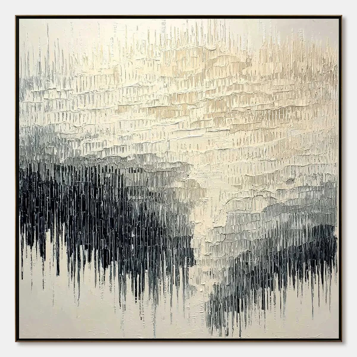 STATIC FLOW: Heavy Texture Wabi Sabi Abstract Painting | hanging in living room, Abstract wall art