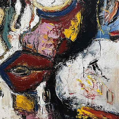 STATIC MIND: Bold Neo-Expressionist Abstract Portrait Painting | rolled canvas, ready for custom framing