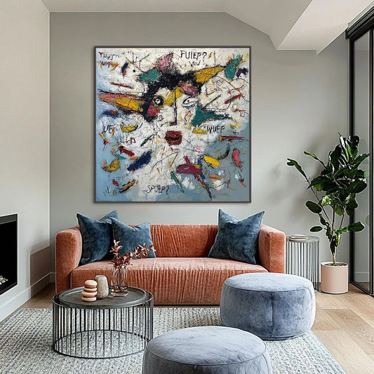 STATIC MIND: Colorful Textured Abstract Expressionist Wall Art