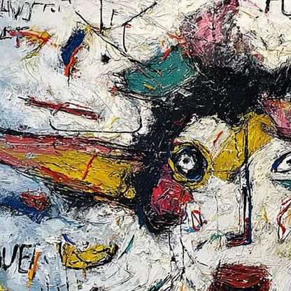 STATIC MIND: Colorful Textured Abstract Expressionist Wall Art | rectangular format, hand-painted canvas edge