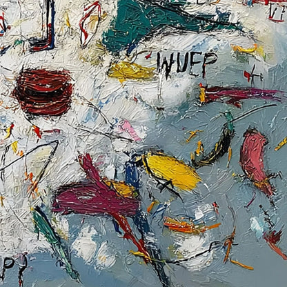 STATIC MIND: Colorful Textured Abstract Expressionist Wall Art | rolled canvas, ready for custom framing