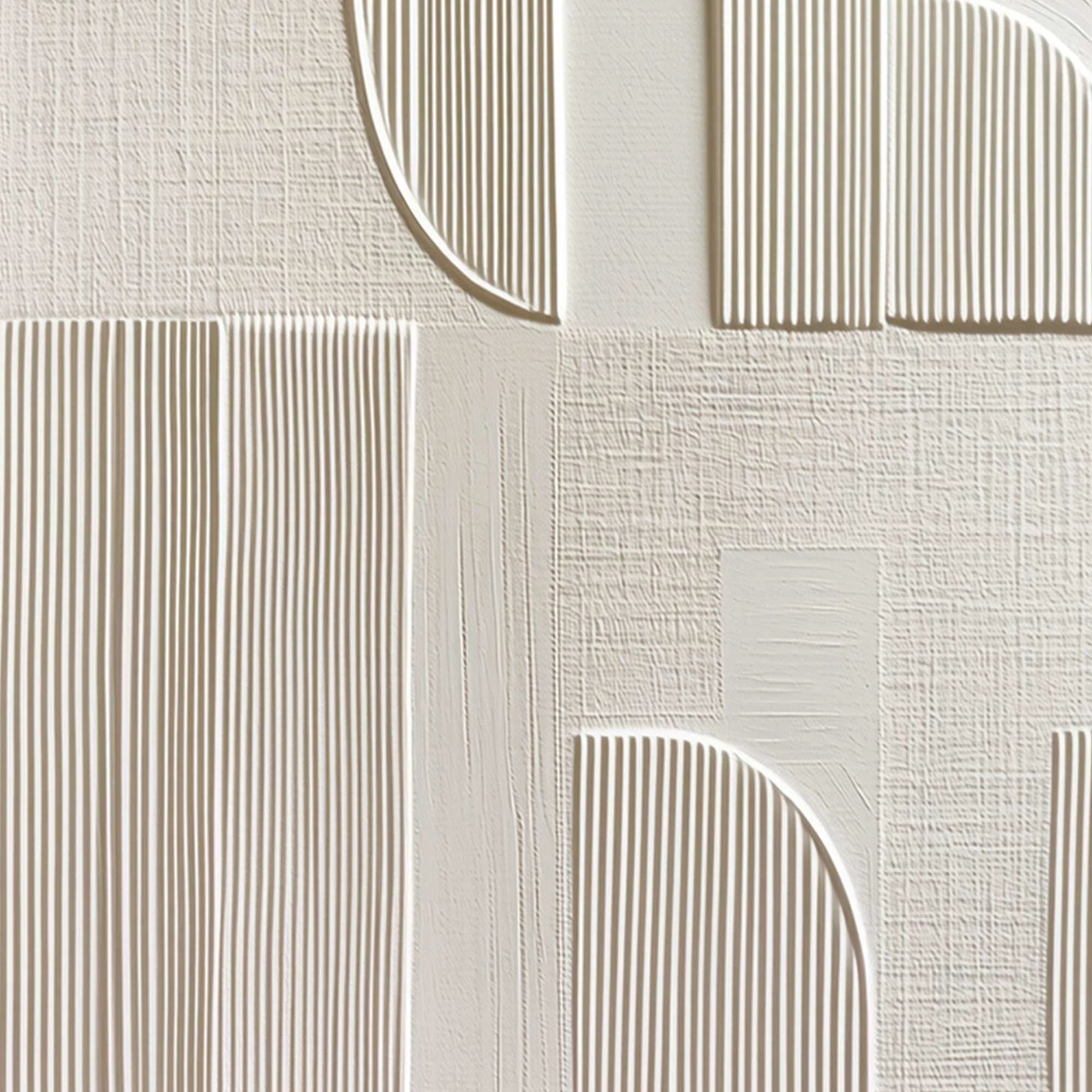 STATIC RHYTHM: Textured White Minimalist Abstract Wall Art | rolled canvas, ready for custom framing