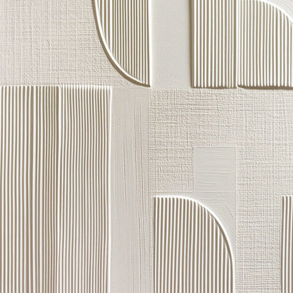 STATIC RHYTHM: Textured White Minimalist Abstract Wall Art | rolled canvas, ready for custom framing