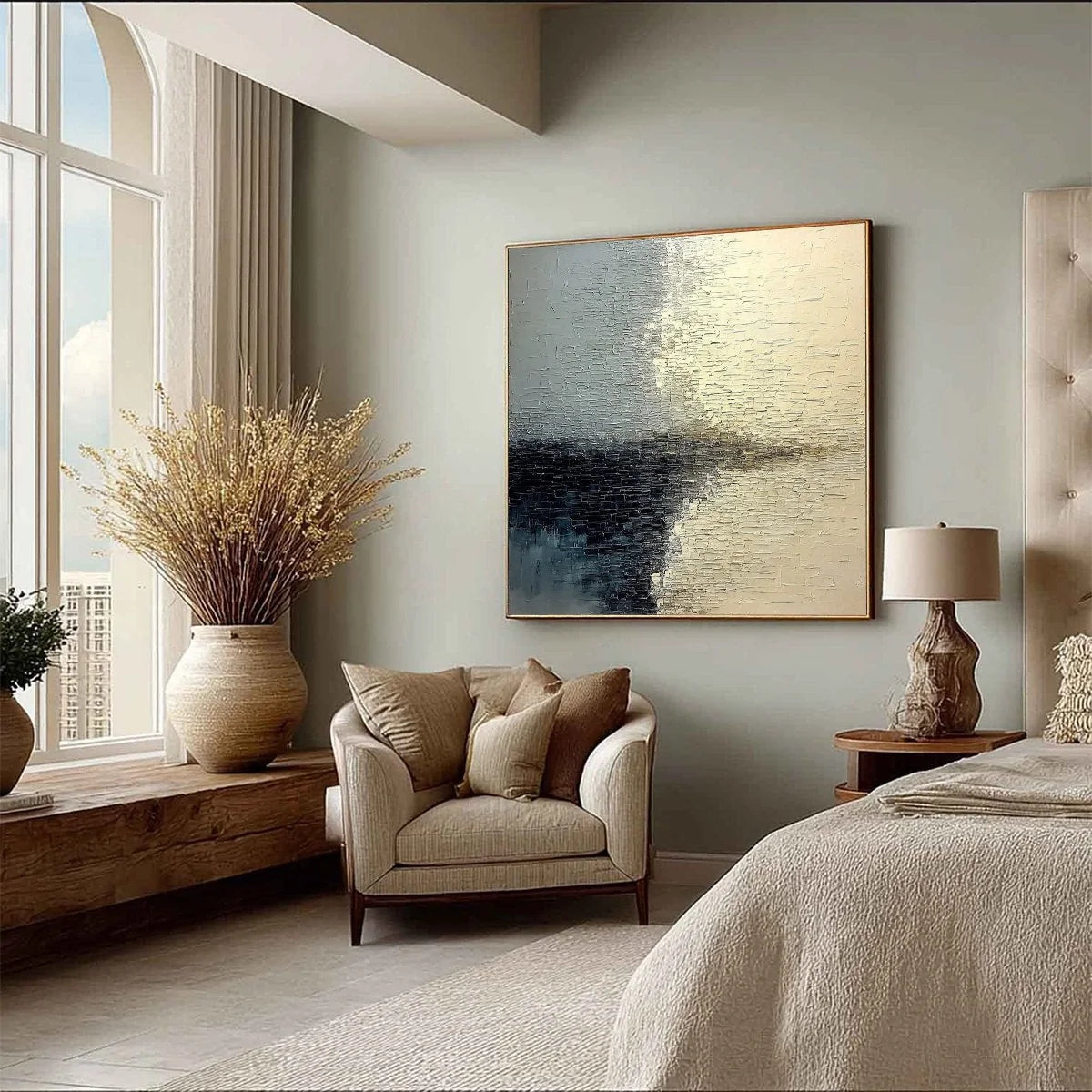 STONEHAVEN: Large Square Wabi Sabi Textured Abstract Painting | multi-color palette, original oil on stretched canvas art