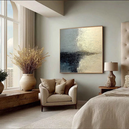 STONEHAVEN: Large Square Wabi Sabi Textured Abstract Painting | multi-color palette, original oil on stretched canvas art