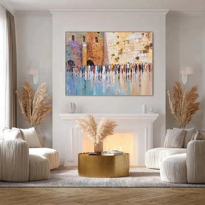 STONES OF REVERENCE: Textured Palette Knife Painting of a Historic Pilgrimage | Abstract closeup, raised brushwork detail