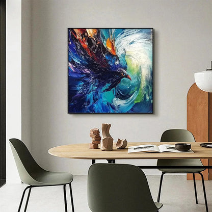 STORM RAZOR: Dynamic Impasto Bird Painting | rolled canvas, ready for custom framing
