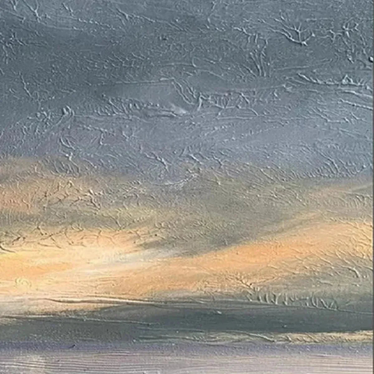 STORMY SEASCAPE: Textured Seascape Painting, Square Wall Art | Abstract mood, soft natural light studio shot
