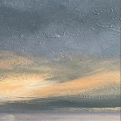 STORMY SEASCAPE: Textured Seascape Painting, Square Wall Art | Abstract mood, soft natural light studio shot