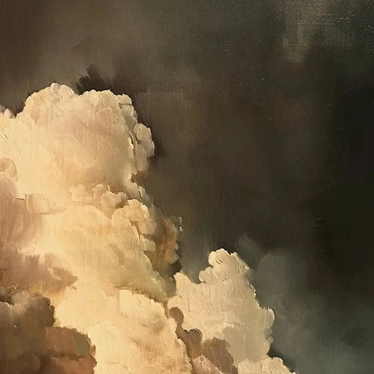 EVENING CLOUDS: Textured Cloudscape Painting, Vertical Wall Art | rectangular format, hand-painted canvas edge