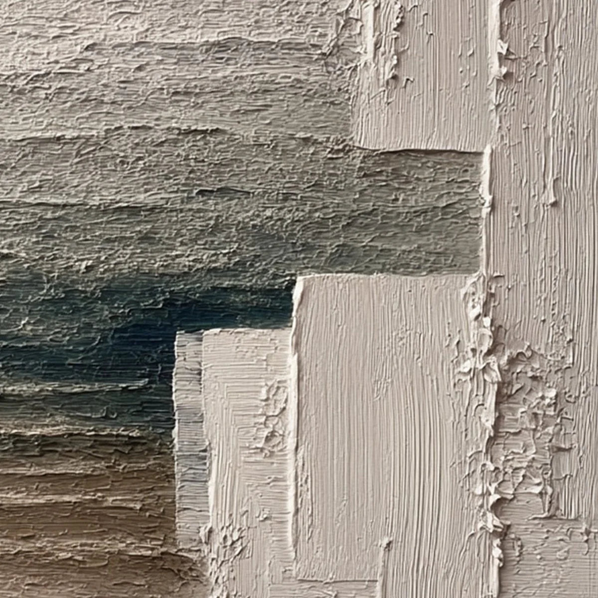 STRATA: Large Horizontal Textured Wabi Sabi Abstract Painting | rolled canvas, ready for custom framing