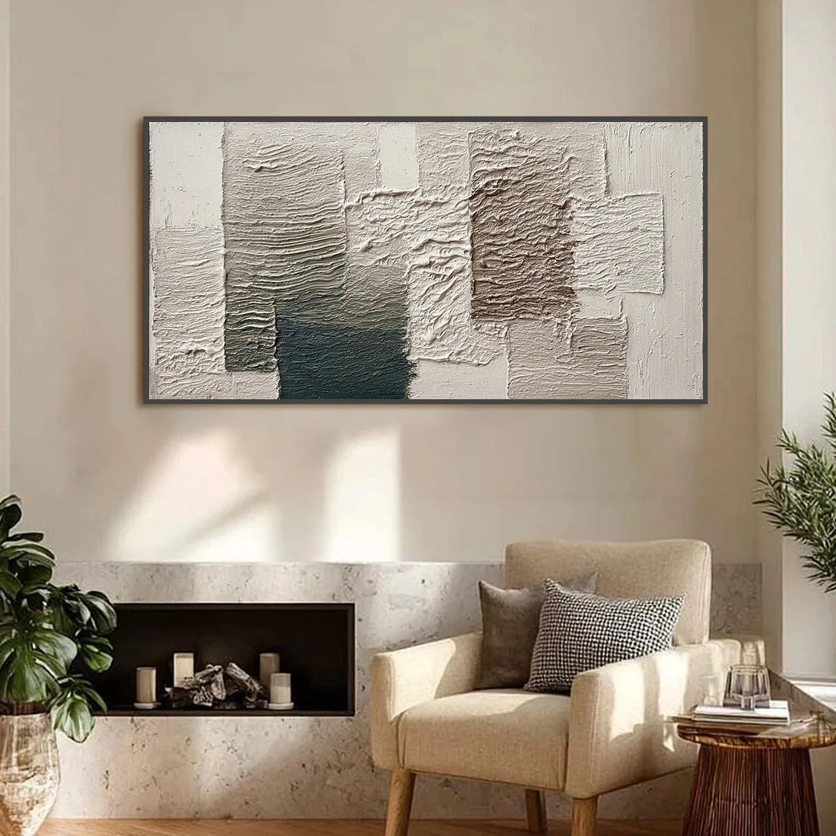 STRATA: Large Textured Wabi Sabi Abstract Painting | Abstract closeup, raised brushwork detail