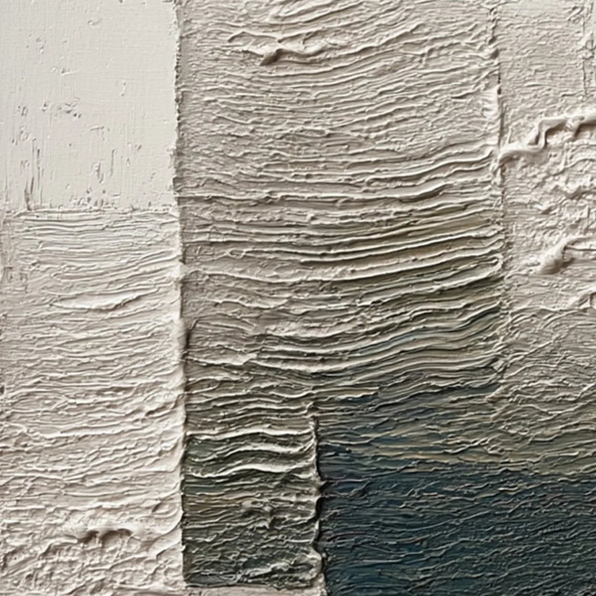 STRATA: Large Textured Wabi Sabi Abstract Painting | rectangular format, hand-painted canvas edge