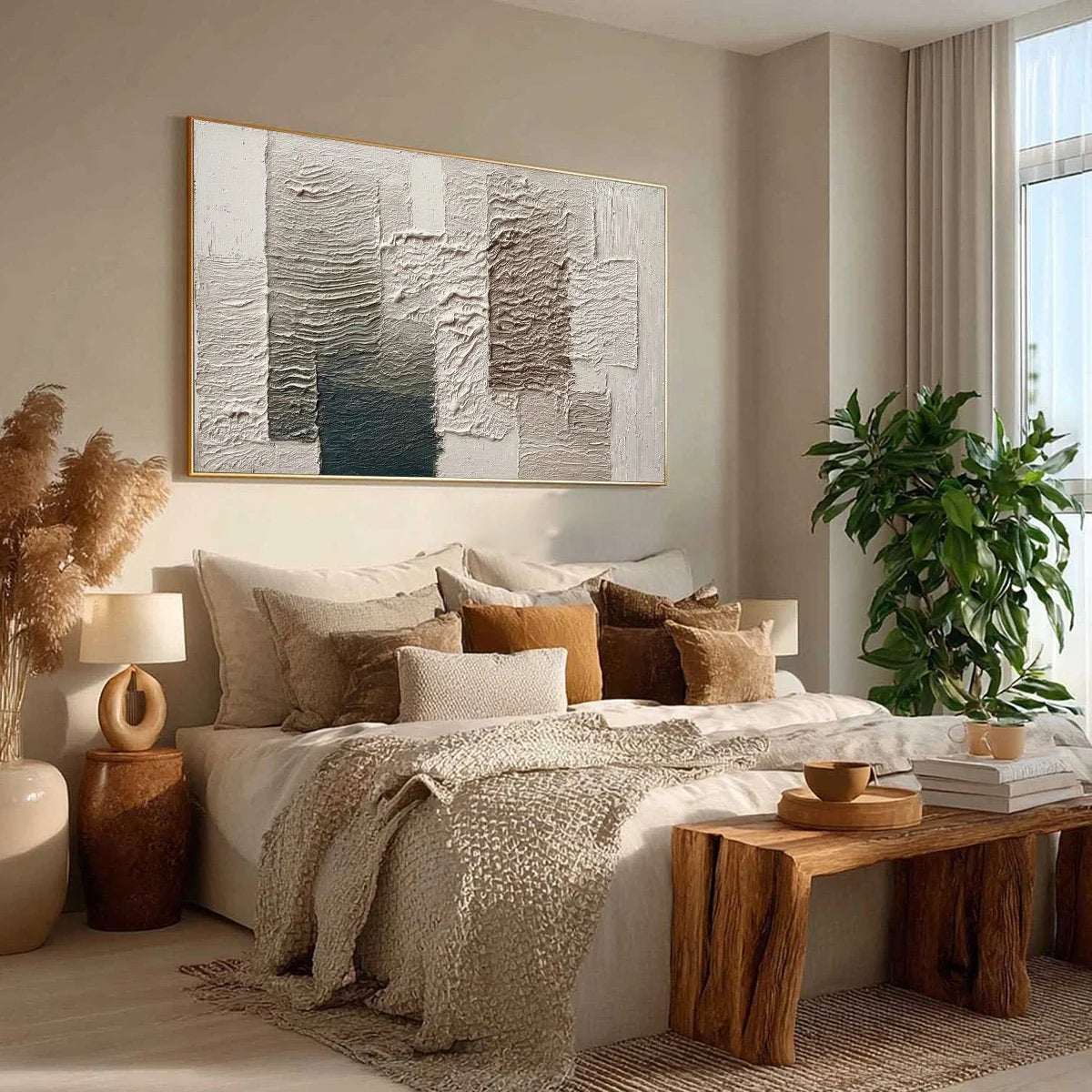 STRATA: Large Textured Wabi Sabi Abstract Painting | multi-color palette, original oil on stretched canvas art