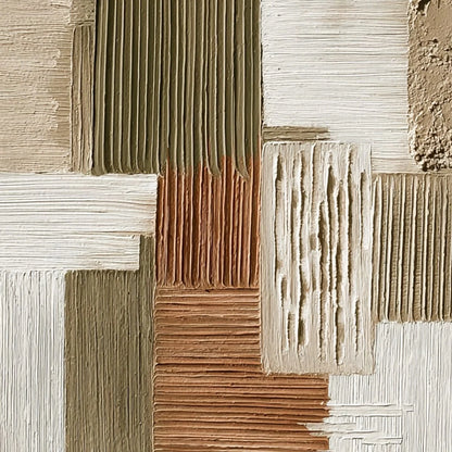 STRATA Textured Abstract Neutral Oil Painting for Modern Wall Art | rolled canvas, ready for custom framing