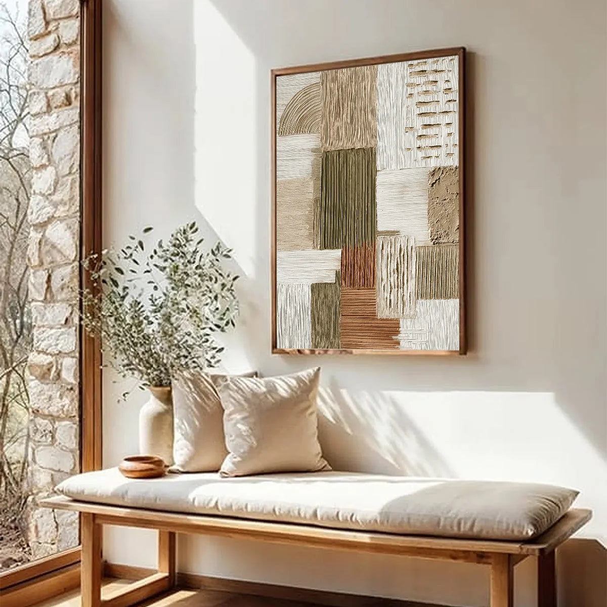 STRATA Textured Abstract Neutral Oil Painting for Modern Wall Art | multi-color palette, original oil on stretched canvas art