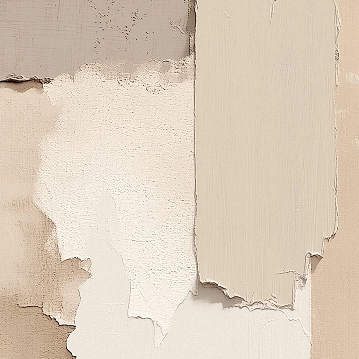 STRATA: Textured Neutral Abstract Wabi Sabi Wall Art | rectangular format, hand-painted canvas edge