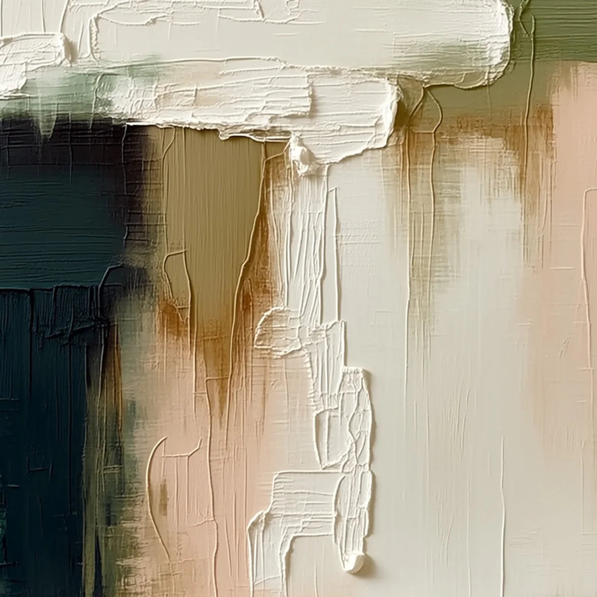 STRATA: Textured Wabi Sabi Style Abstract Impasto Painting | rolled canvas, ready for custom framing