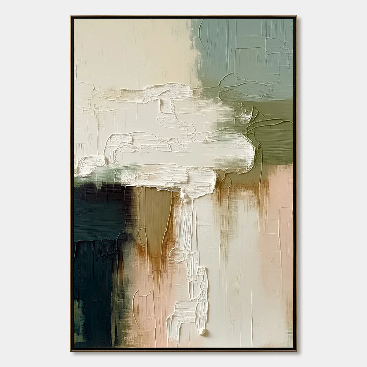 STRATA: Textured Wabi Sabi Style Abstract Impasto Painting | hanging in living room, Abstract wall art