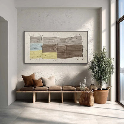 STRATA: Textured Wabi Sabi Abstract Painting in Earthy Hues | Abstract closeup, raised brushwork detail