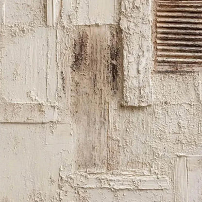 STRATA: Textured Wabi Sabi Abstract Painting in Neutral Tones | rectangular format, hand-painted canvas edge