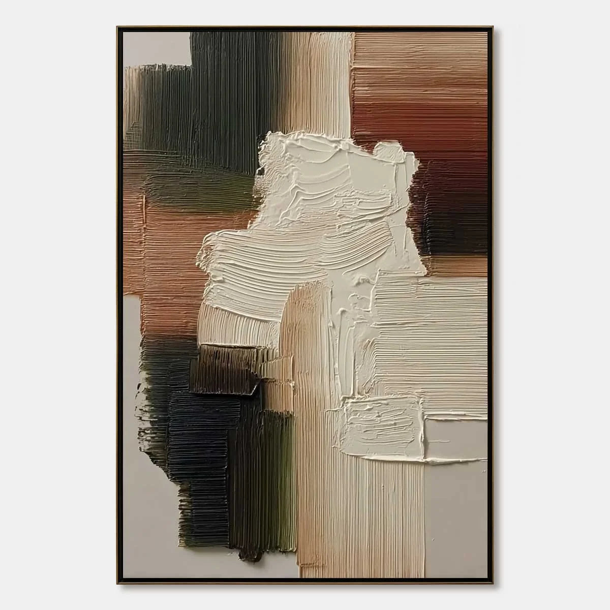 STRATA: Vertical Wabi Sabi Textured Abstract Painting | hanging in living room, Abstract wall art