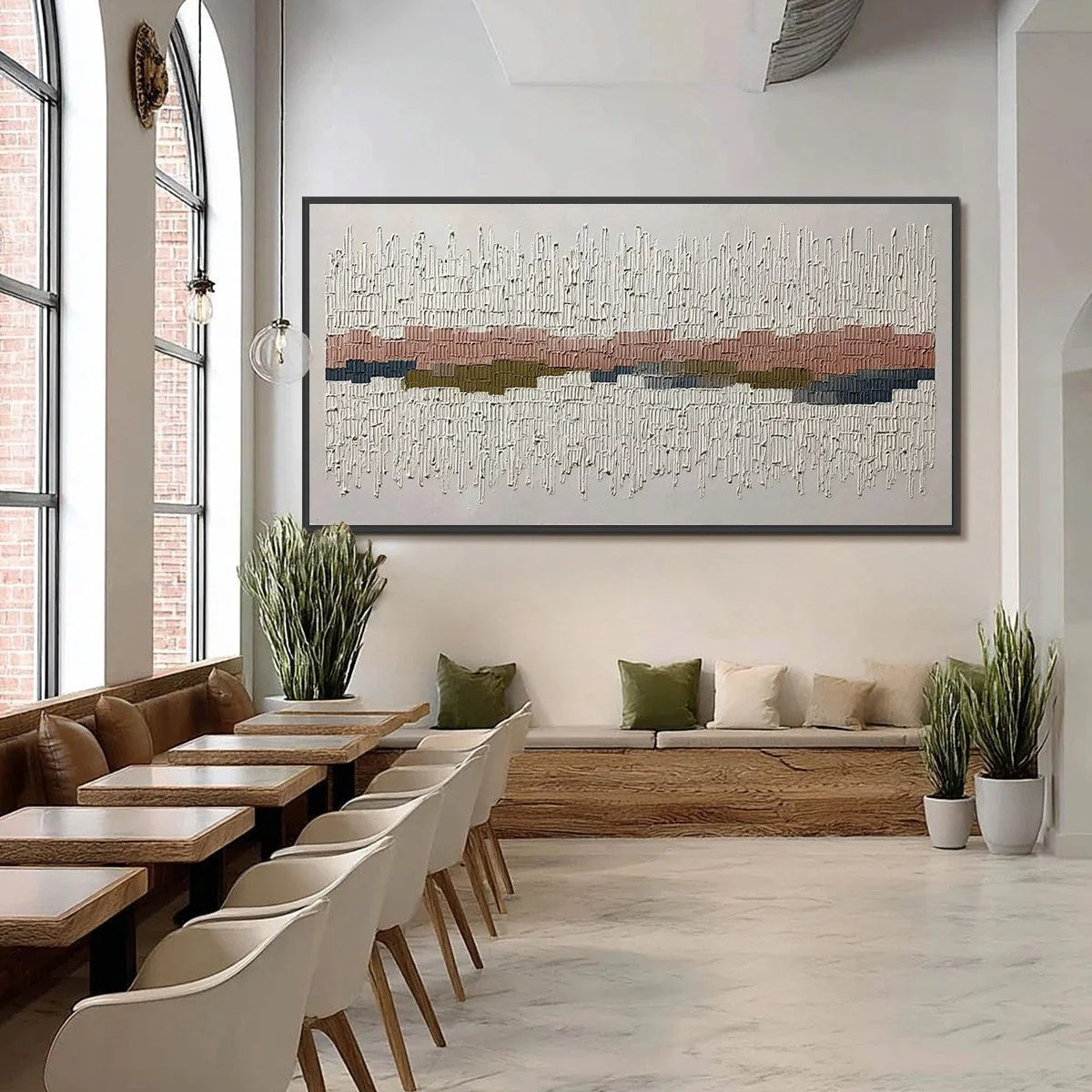 STRATA: Wabi Sabi Textured Abstract Horizontal Wall Art | Abstract closeup, raised brushwork detail