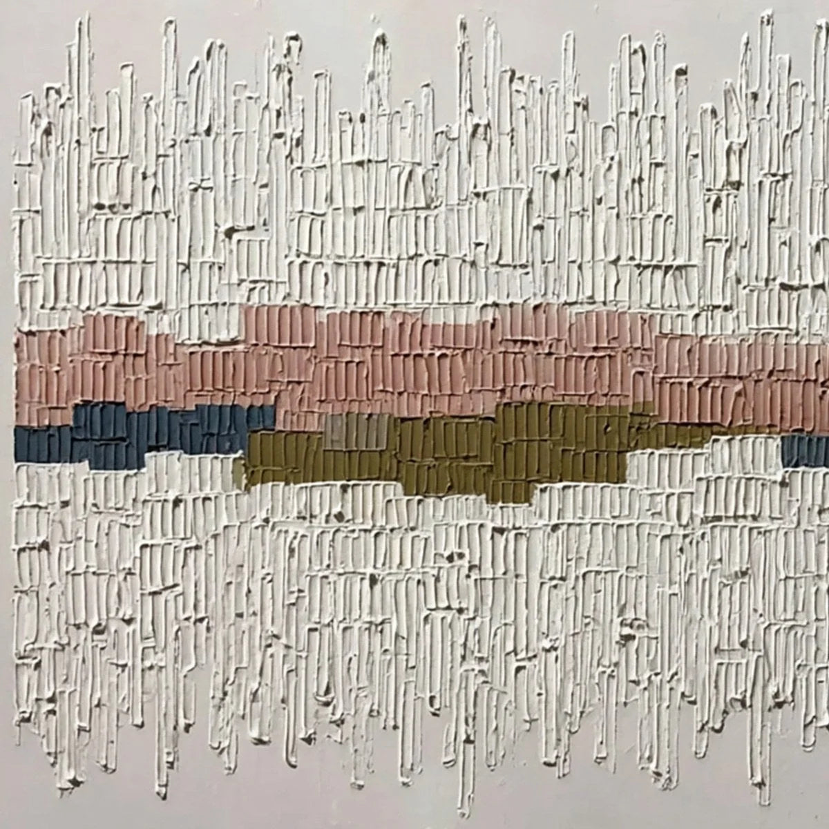 STRATA: Wabi Sabi Textured Abstract Horizontal Wall Art | rectangular format, hand-painted canvas edge