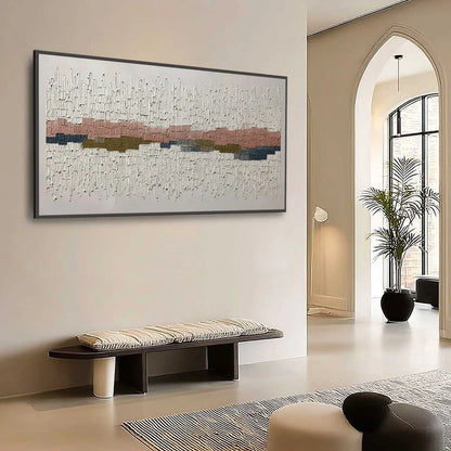 STRATA: Wabi Sabi Textured Abstract Horizontal Wall Art | Abstract mood, soft natural light studio shot