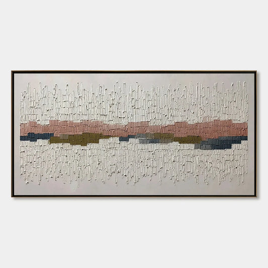 STRATA: Wabi Sabi Textured Abstract Horizontal Wall Art | hanging in living room, Abstract wall art