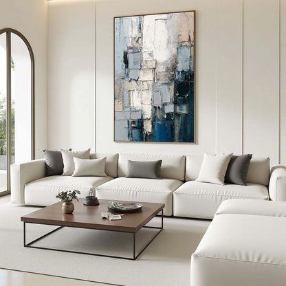 STRATUM: Heavily Textured Abstract Impasto Oil Painting | rolled canvas, ready for custom framing