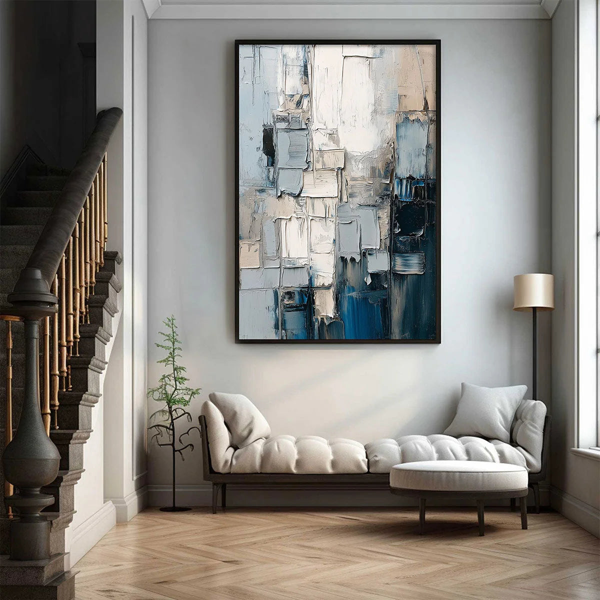 STRATUM: Heavily Textured Abstract Impasto Oil Painting | Abstract mood, soft natural light studio shot