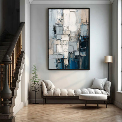 STRATUM: Heavily Textured Abstract Impasto Oil Painting | Abstract mood, soft natural light studio shot