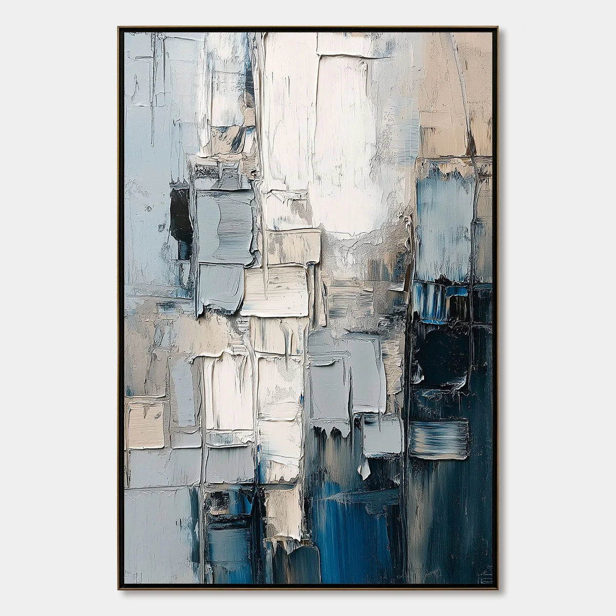 STRATUM: Heavily Textured Abstract Impasto Oil Painting | hanging in living room, Abstract wall art