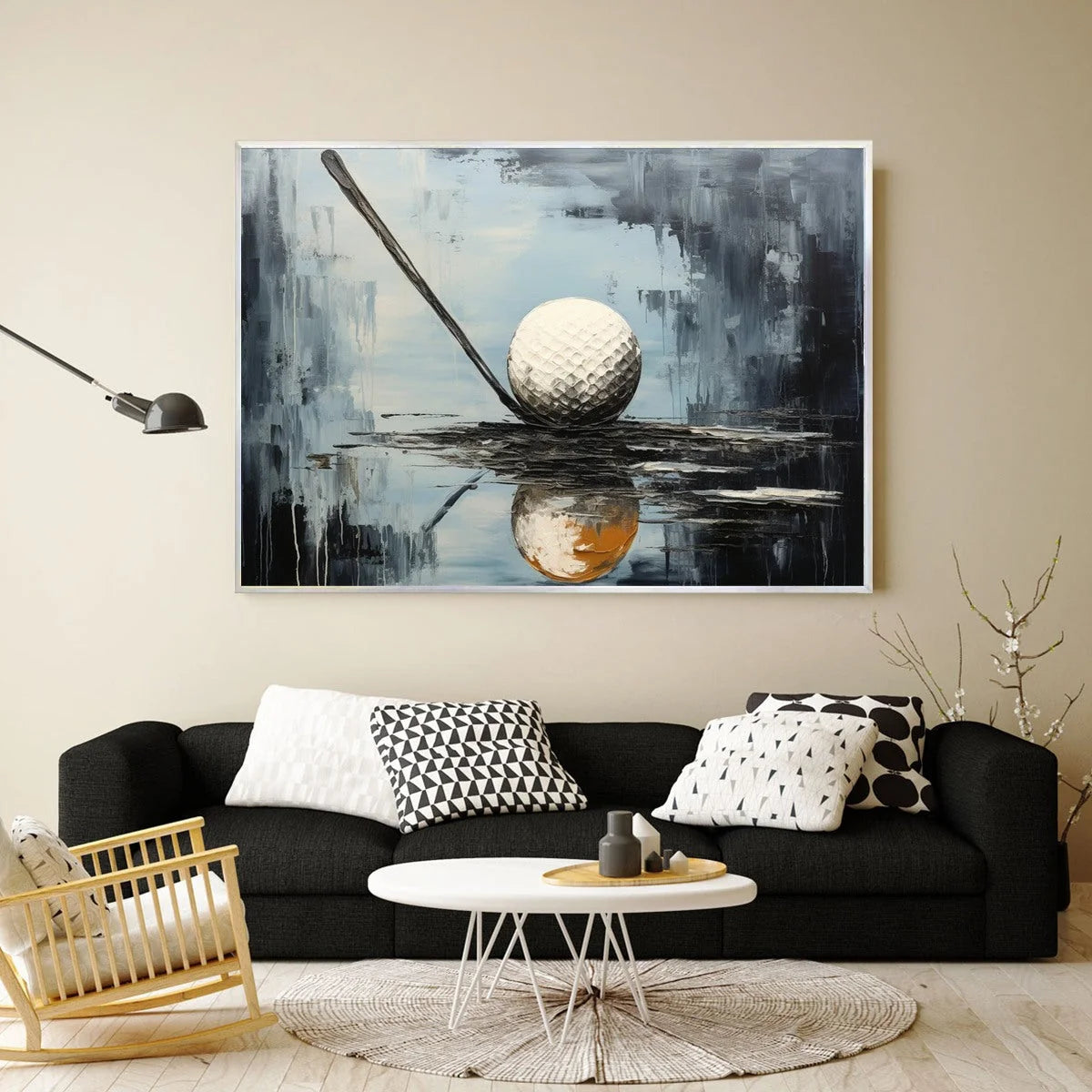 STROKE OF GENIUS: Textured Golf Still Life Oil Painting | Figurative closeup, raised brushwork detail