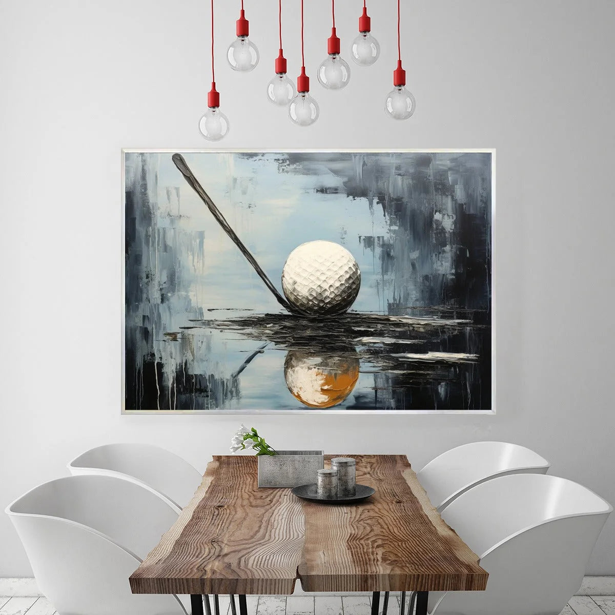 STROKE OF GENIUS: Textured Golf Still Life Oil Painting | Figurative mood, soft natural light studio shot
