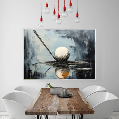 STROKE OF GENIUS: Textured Golf Still Life Oil Painting | Figurative mood, soft natural light studio shot