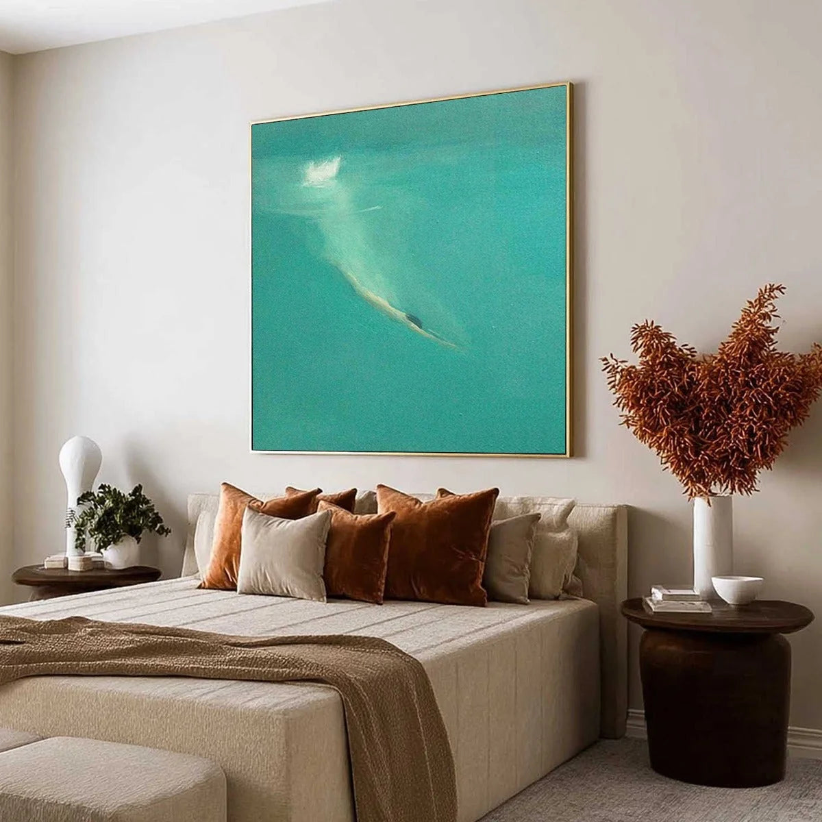 SUBMERGE: Minimalist Wabi Sabi Sea Painting | rolled canvas, ready for custom framing