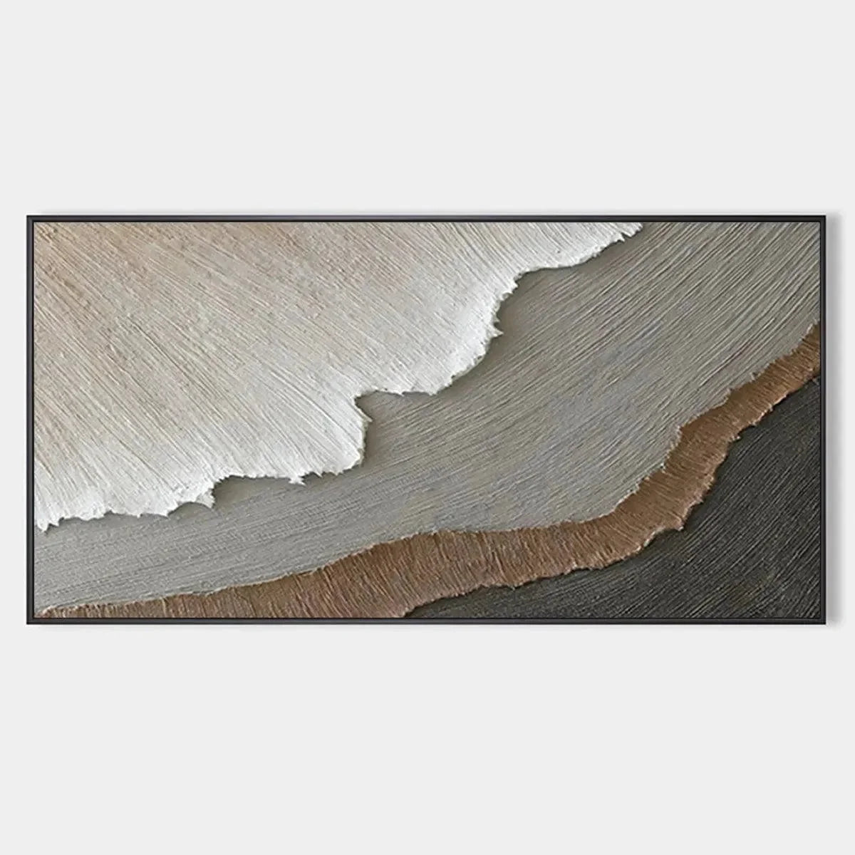 EARTH TONES: Textured Abstract Landscape Painting in Neutral Colors | hanging in EARTH TONES: Textured Abstract Landscape Painting in Neutral Colors featuring layered textured brushwork in refined ...