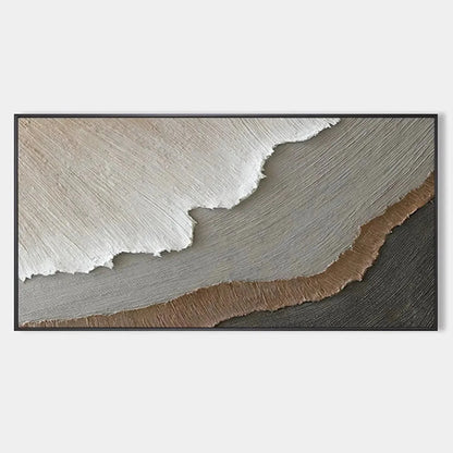 EARTH TONES: Textured Abstract Landscape Painting in Neutral Colors | hanging in EARTH TONES: Textured Abstract Landscape Painting in Neutral Colors featuring layered textured brushwork in refined ...