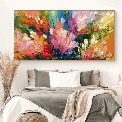 SUMMER BOUQUET: Impressionistic Floral Painting in Vibrant Colors | multi-color palette, original oil on stretched canvas art