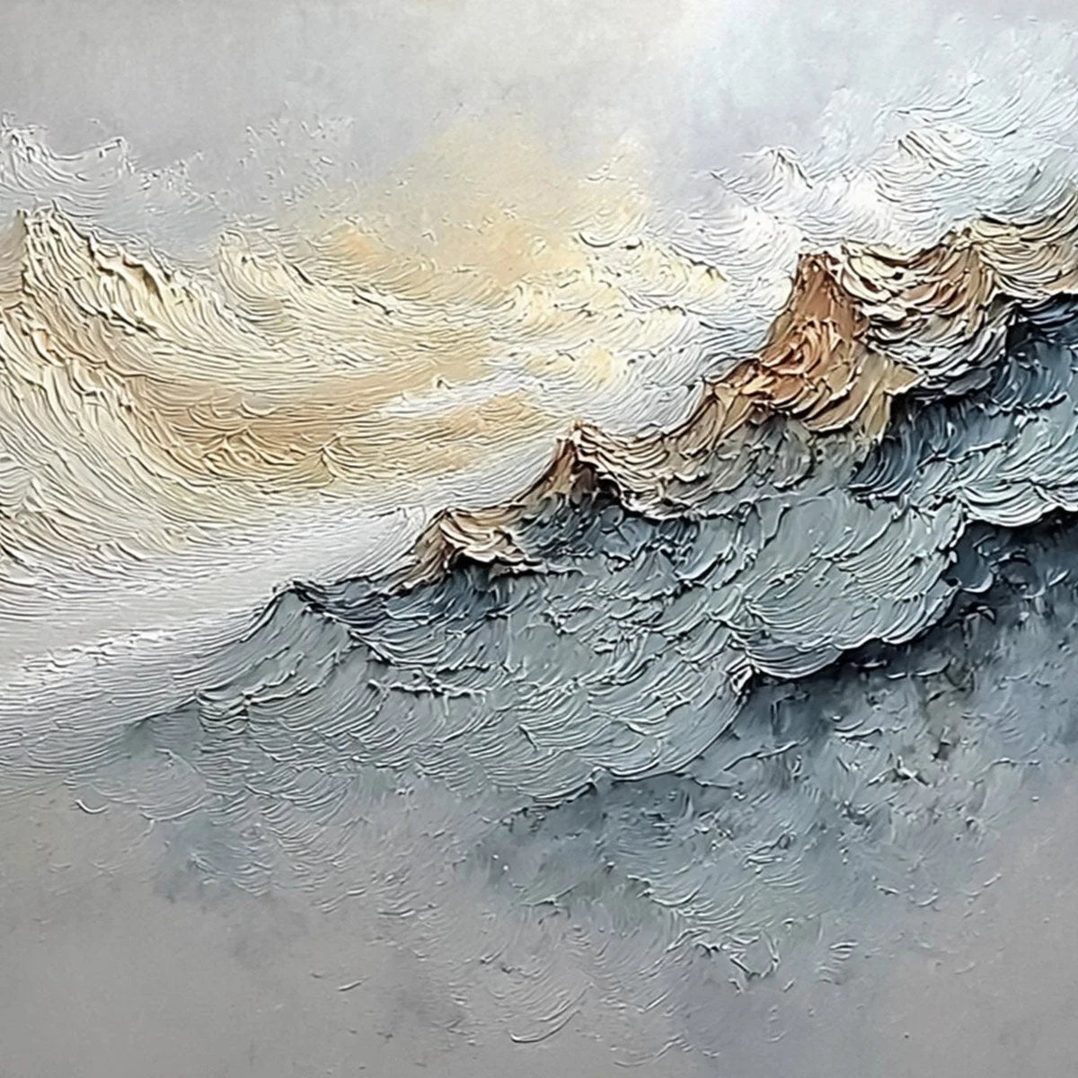 SUMMIT'S WHISPER: Textured Wabi Sabi Abstract Mountain Landscape Painting | rolled canvas, ready for custom framing