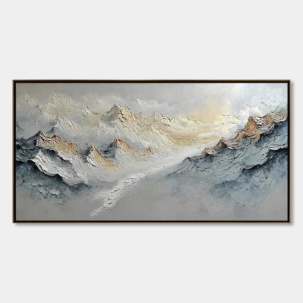 SUMMIT'S WHISPER: Textured Wabi Sabi Abstract Mountain Landscape Painting | hanging in living room, Abstract wall art